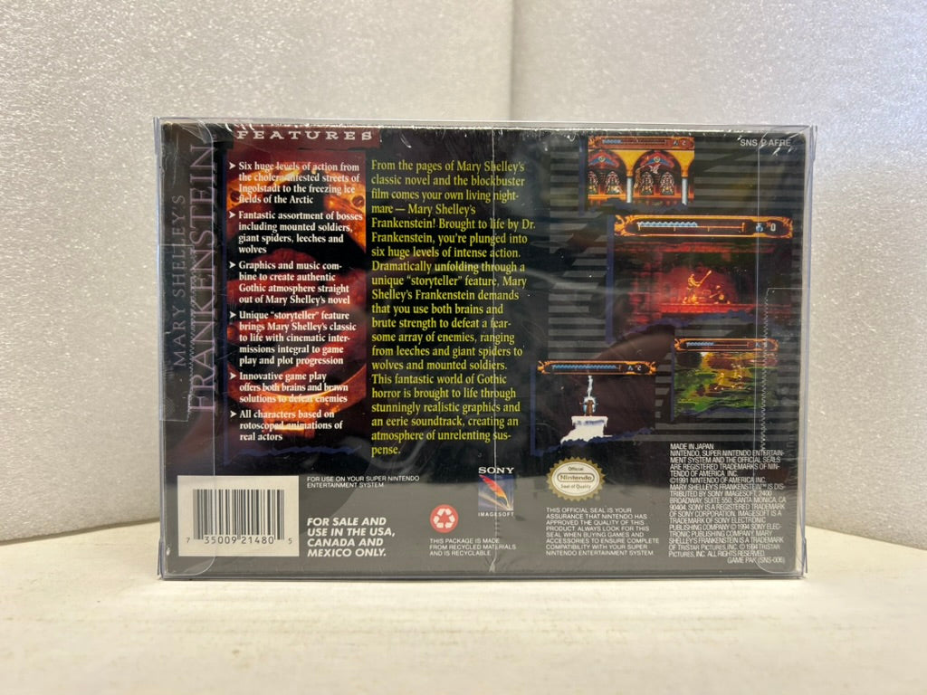 Mary Shelley's Frankenstein - SNES - New (Sealed)